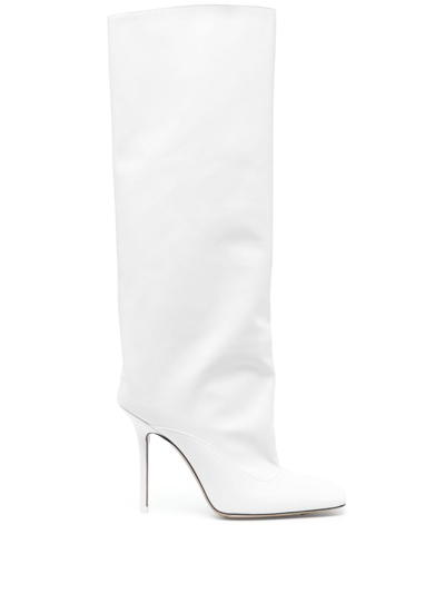 Attico Sienna Leather Knee Boots In White