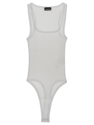 Jacquemus Le Body Caraco Ribbed Bodysuit In White