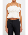Endless Rose Sheen Ruffledcrop Camisole In White