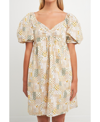 Free The Roses Patchwork Puff Sleeve Babydoll Dress In Multi