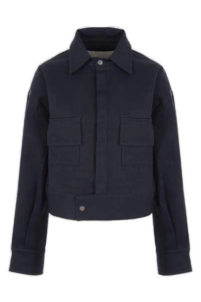 Sa Su Phi Lorenza Cotton-gabardine Cropped Jacket In Blue