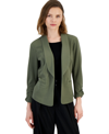 Bar Iii Women's Ruched 3/4-sleeve Knit Blazer, Created For Macy's In Dusty Olive