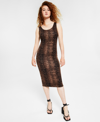 BAR III WOMEN'S ANIMAL-PRINT SCOOP-NECK BODYCON DRESS, CREATED FOR MACY'S