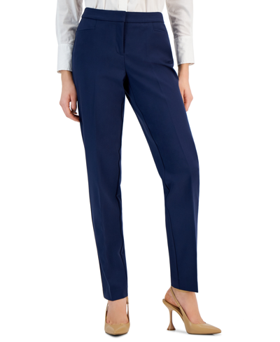 Inc International Concepts Women's Mid-rise L-pocket Straight-leg Pants, Regular, Long & Short Lengths, Created For Macy's In Indigo Sea