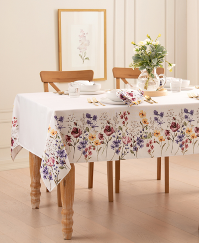 Elrene Poppy Wildflower Border Tablecloth 60" X 102" In Multi