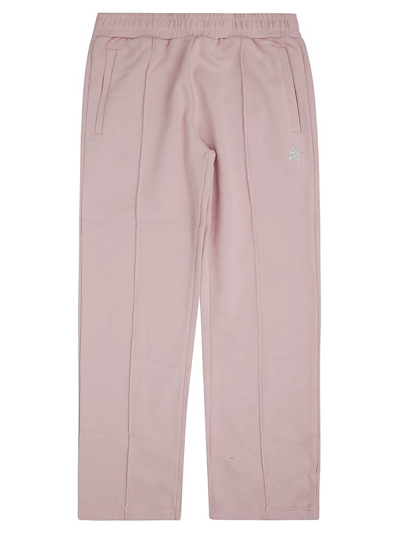 Golden Goose Kids Logo Embroidered Elasticated Waist Track Pants In Pink
