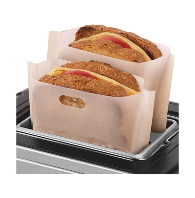 Zulay Kitchen Reusable Toaster Bags For Grilled Cheese Sandwiches 10 Pieces In Brown