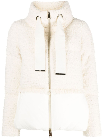 Herno Bouclé Padded Jacket In White