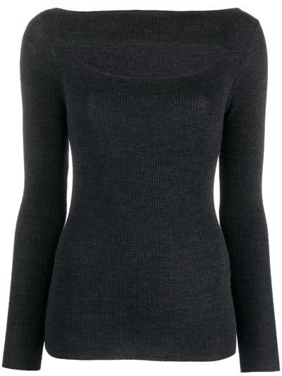 P.a.r.o.s.h Cut-out Wool Sweatshirt In Black