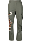 P.A.R.O.S.H TIGER-MOTIF EMBROIDERED CARGO TROUSERS