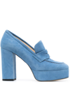 P.A.R.O.S.H PENNY-SLOT 115MM SUEDE PLATFORM PUMPS