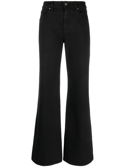 P.a.r.o.s.h High-waisted Flared Denim Trousers In Black