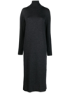 P.a.r.o.s.h P. A.r. O.s. H. Turtle Neck Long Dress In Grey