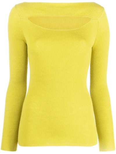 P.a.r.o.s.h Cut-out Wool Sweatshirt In Yellow