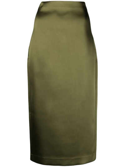 P.a.r.o.s.h Ombré-effect High-waist Skirt In Green