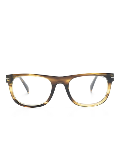 Eyewear By David Beckham Faded-effect Rectangle-frame Glasses In Green