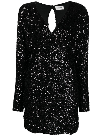 P.a.r.o.s.h Sequin-embellished Minidress In Nero