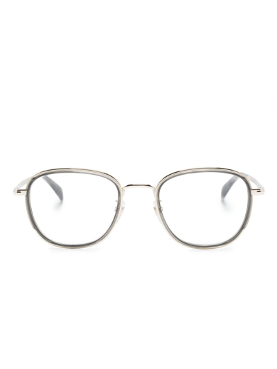 Eyewear By David Beckham Round-frame Metal-border Glasses In Gold
