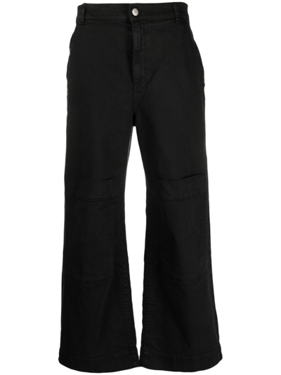 P.a.r.o.s.h Mid-rise Wide-leg Trousers In Black