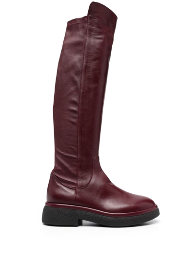 Agl Attilio Giusti Leombruni Alison R 45mm Leather Knee Boots In Red