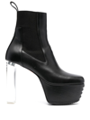 RICK OWENS LEATHER PLATFORM BOOTS