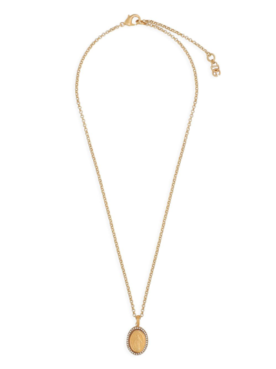 Dolce & Gabbana Crystal-embellished Chain-detailing Necklace In Gold