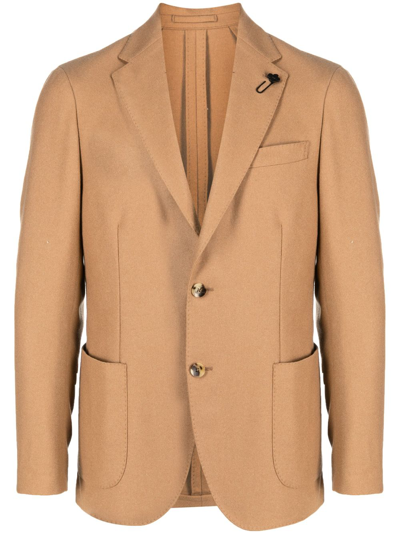 Lardini Americana Single-breasted Blazer In Brown