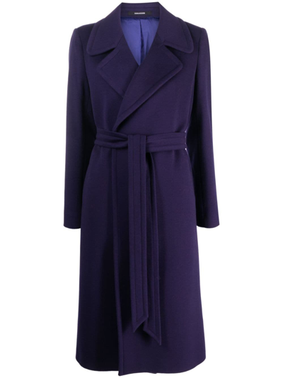 Tagliatore Molly Belted Coat In Purple
