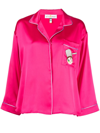 Mira Mikati Embroidered-doll Buttoned Pyjama Top In Pink