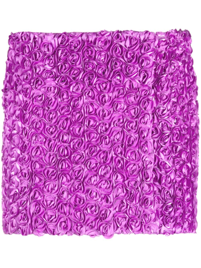 Rotate Birger Christensen Floral-appliqué Short Shorts In Purple