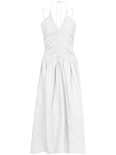 Proenza Schouler Cut-out Ruched Midi Dress In White