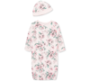 LITTLE ME BABY GIRLS SLEEP GOWN AND HAT SET, 2 PIECE SET