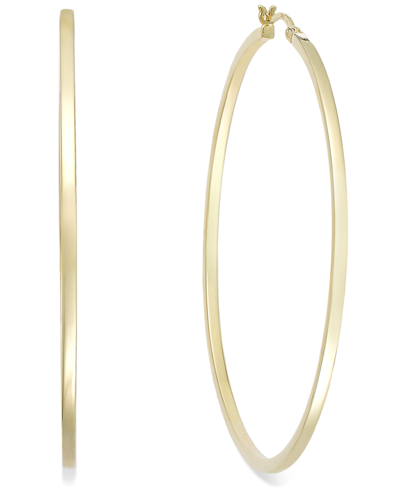 Macy's Square Tube Hoop Earrings In 14k Gold Vermeil, 60mm (also In Sterling Silver) In Gold Over Silver