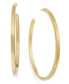 MACY'S TEXTURED C-HOOP EARRINGS IN 14K GOLD VERMEIL OVER STERLING SILVER, 2-1/4" (ALSO IN STERLING SILVER)