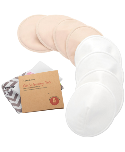 Keababies 8pk Organic Nursing Pads, Washable Breast Pads + Wash Bag, Reusable Nipple Pads In Bare Beige