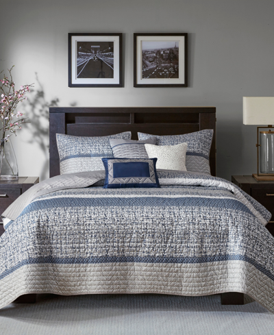 Madison Park Rhapsody 6-pc. Quilt Set, Full/queen In Navy