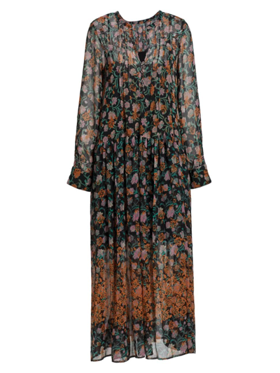 FREE PEOPLE WOMEN'S SEE IT THROUGH FLORAL MIDI-DRESS