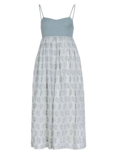 The Great Women's The Camelia Eyelet Maxi Dress In Crystal Blue