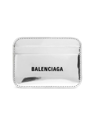 Balenciaga Women's Cash Card Holder Mirror Effect In Silver