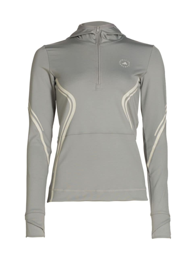 Adidas By Stella Mccartney Grey Truepurpose Hooded Running Top In Grau