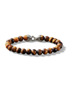 David Yurman Men's Spiritual Beads Bracelet With Tiger's Eye And Silver, 8mm In Tigers Eye