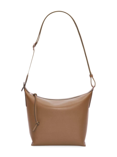 Loewe Leather Cubi Shoulder Bag In Brown