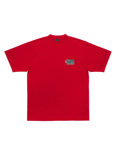 Balenciaga Men's Gaffer T-shirt In Red