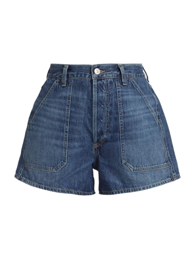 Citizens Of Humanity Women's Frances Denim Seamed Shorts In Coastal
