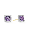 David Yurman Women's Petite Châtelaine Pavé Bezel Stud Earrings With Diamonds In Amethyst