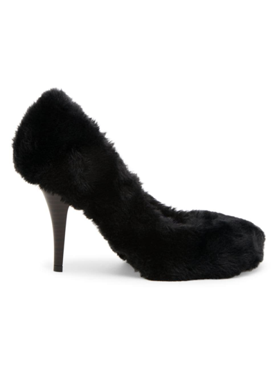 Stella Mccartney Women's Ryder 95mm Faux Fur Pumps In Black