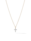 DAVID YURMAN WOMEN'S CABLE COLLECTIBLES CROSS NECKLACE IN 18K YELLOW GOLD WITH PAVÉ DIAMONDS