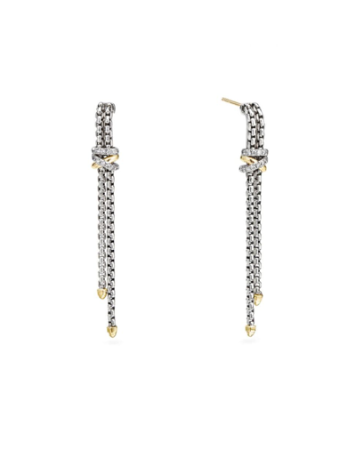 David Yurman Women's Helena Chain Drop Earrings With 18k Yellow Gold & Diamonds