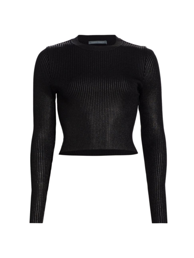Alberta Ferretti Women's Glazed Cropped Sweater In Fantasy Print Black