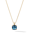 David Yurman Women's Chatelaine Pendant Necklace In 18k Yellow Gold With Pavé Diamonds In Hampton Blue Topaz